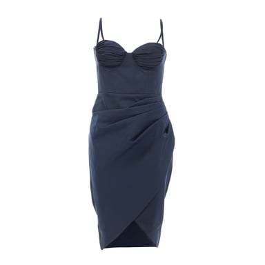 Robe Strap Ruched Midi Lavish Alice Pour Femme en Bleu Marine