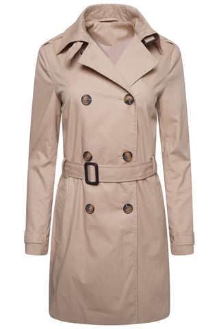 Tina Double Breasted Trench Coat in Stone