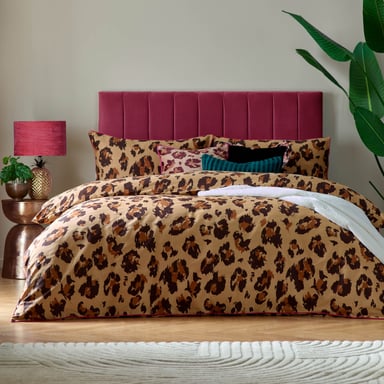 furn. Echtes Leoparden-Bettdeckenbezug-Set