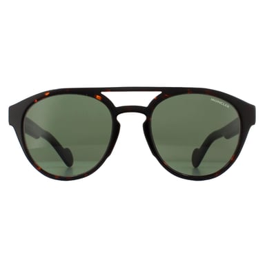 Moncler Runde Unisex dunkel Havanna grün Sonnenbrille