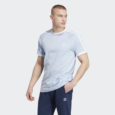 T-shirt Adicolor Classics 3 bandes adidas Originals Pour Homme en Bleu clair