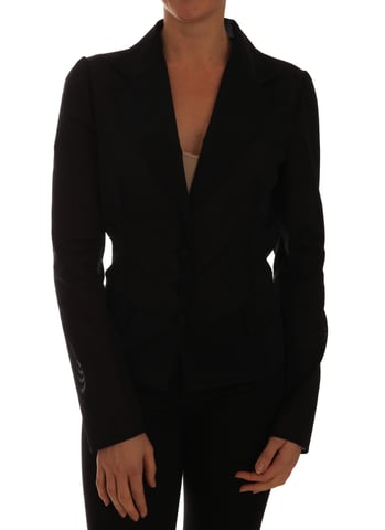 Dolce & Gabbana - Veste blazer noire en filet de nylon pour femme