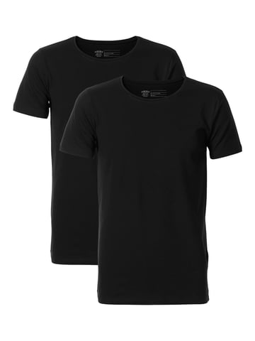 Petrol Industries - 2-er Pack Basic-T-Shirt Rundhalsausschnitt Männer - Schwarz