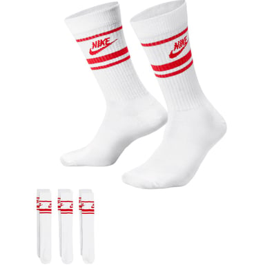Nike DX5089 Unisex Dri-FIT Sportswear Everyday Essential Crew Socks (3 Pair) White