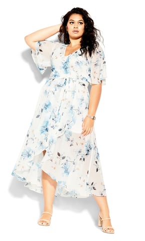 CITY CHIC Women's Shy Orchid Midi Dress - white