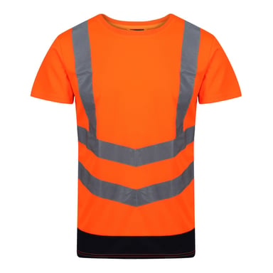 Regatta Mens Pro High-Vis T-Shirt mit kurzen Ärmeln (Orange/Navy)