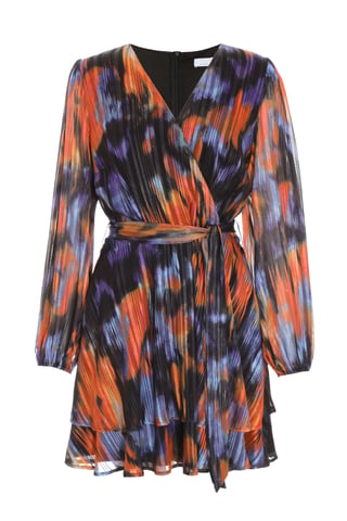 Black Smudge Print Skater Dress