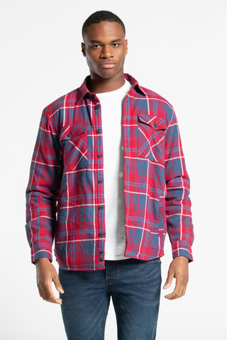Cotton Long Sleeve Borg Lined Check Shirt