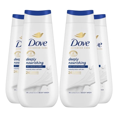 Dove Advanced Care Bodywash Deeply Nourishing 24H Renewing Micromoisture, 4x225ml