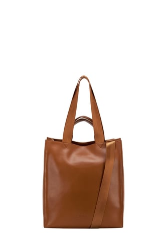 Smooth Leather Tote Shoulder Bag