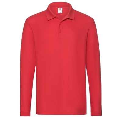 Fruit of the Loom - "Premium" Poloshirt für Herren Langärmlig (Rot)
