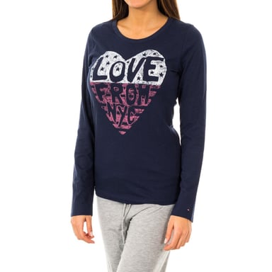 Langarm-T-Shirt mit Rundhalsausschnitt für Frauen 1487903366