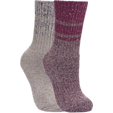 Trespass Damen Hadley Socken / Wandersocken, 2 Paar (Weinrot/Beige)