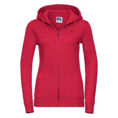 Russell - "Authentic" Kapuzenpullover Durchgehender Reißverschluss für Damen (Rot)