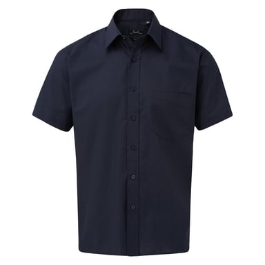 Premier Herren Popelin-Hemd, kurzärmlig (Marineblau)