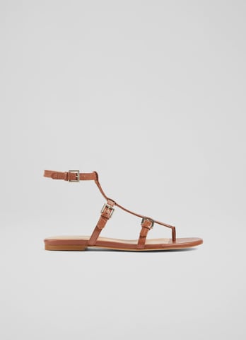 LK Bennett Leah Flat Sandals, Rosewood