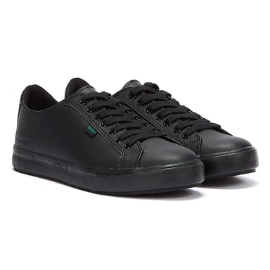 Kickers Schwarz Leder Tovni Lacer Turnschuhe