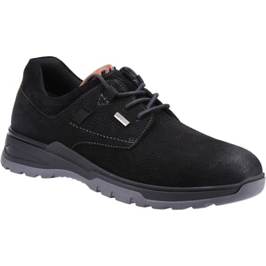 Hush Puppies Pele Leder Herren Schwarz Nubuk Schnürschuhe