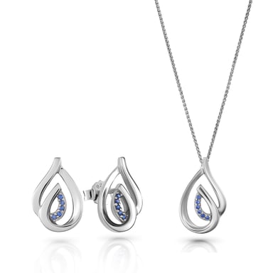 Orphelia 'Dazzle' Damen 925 Sterling Silber Set: Kettenanhänger + Ohrringe - Silber SET-7518/B