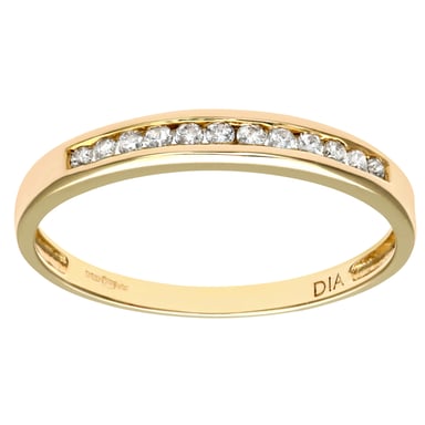 Bague d'éternité pour femme en or jaune 9 carats et diamants 10 pts