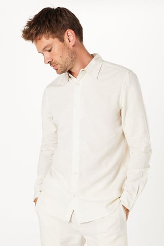 Linen Blend Long Sleeve Shirt