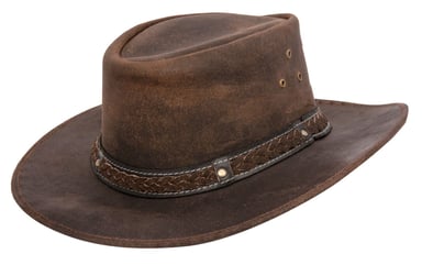 Cowboyhut Aussie aus echtem Leder