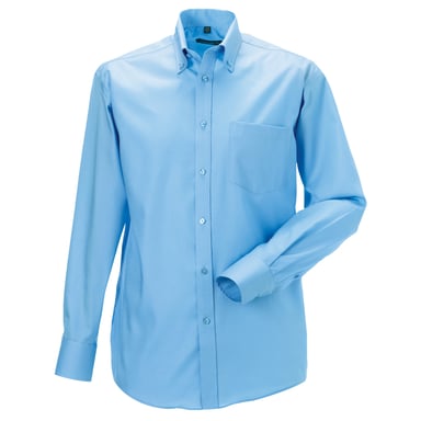 Russell Collection Herren Langarm Ultimate Non-Iron Shirt (Bright Sky)