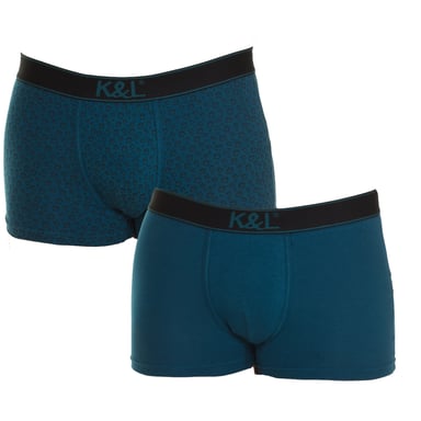 Pack-2 Atmungsaktive Boxershorts aus Stoff mit anatomischer Vorderseite KL2004 men