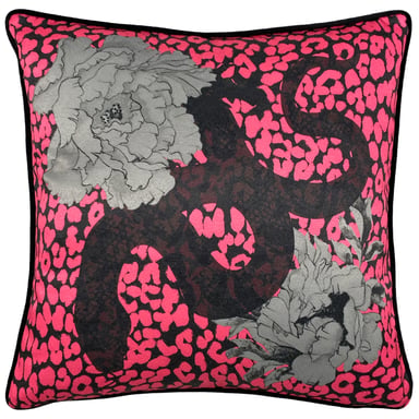 furn. Serpentine Animal Printed Piped Cushion Cover