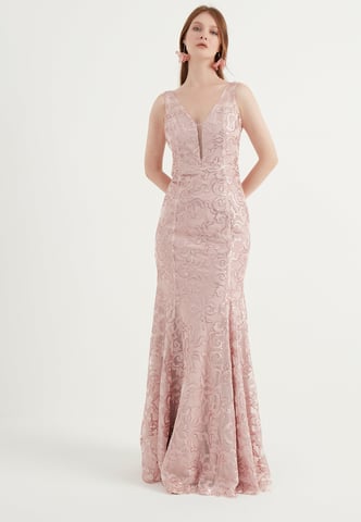 Robe de soirée longue à bretelles épaisses