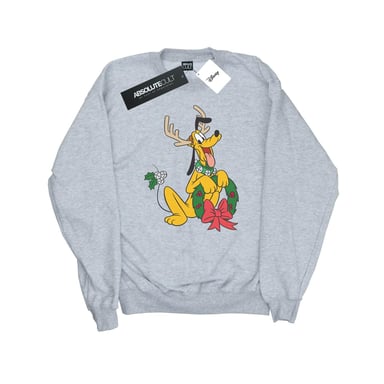 Disney Herren Pluto Weihnachten Rentier Sweatshirt (Sport grau)