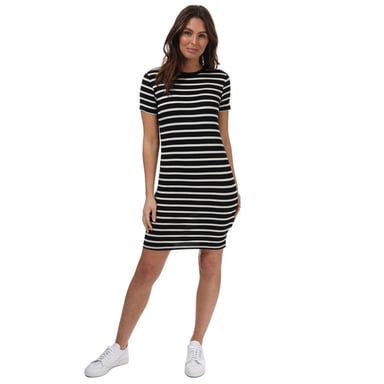 Robe t-shirt rayures Brave Soul Pour Femme en Noir