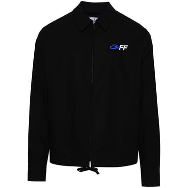 Off-White Exact Opposite Hybrid-Hemd mit Reißverschluss in Schwarz
