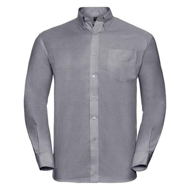 Russell Collection - Formelles Hemd für Herren Langärmlig (Silber)