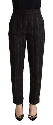 Gestreifte Hoch taillierte schmal zulaufende Hose
