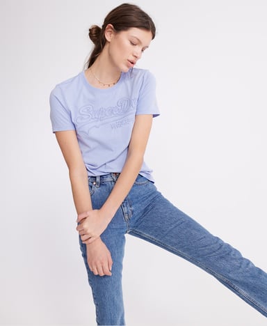 Superdry Vintage Logo Embossed Outline T-Shirt