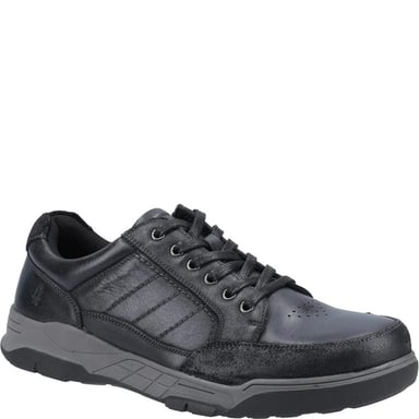 Hush Puppies Herren Finley Leder Lace Up Trainer (Schwarz)