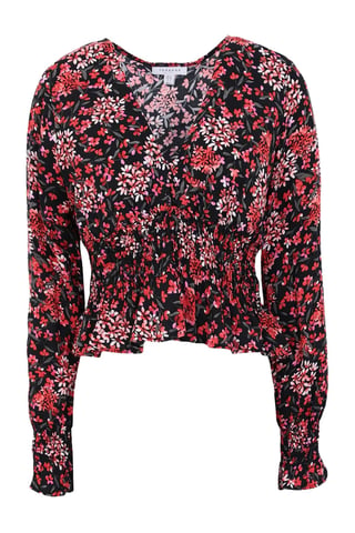 Long Sleeve Ruched Crop Blouse
