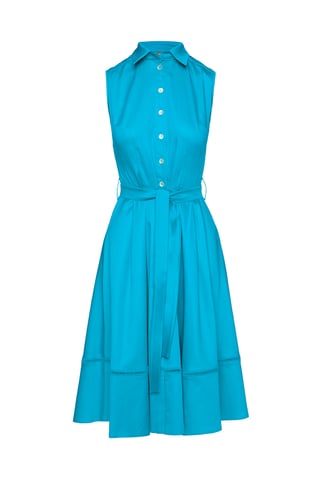 Türkisfarbenes Kleid mit Knopfleiste