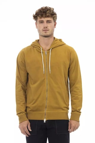 Alpha Studio Men's Brown Cotton Sweater