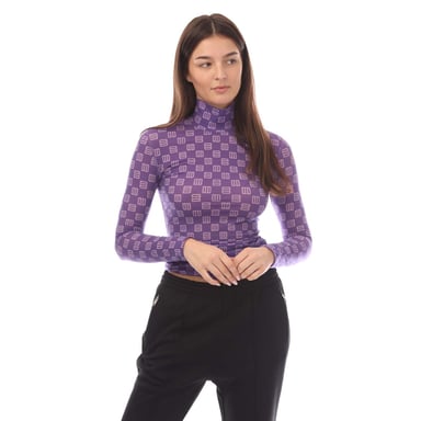 Women's Ambush Monogram Fitted Turtleneck Top in Purple