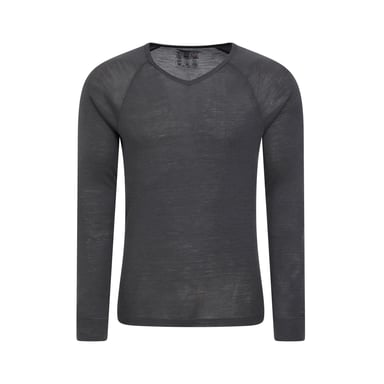 Mountain Warehouse Herren Merinowolle V-Ausschnitt Basisschicht Top (grau)