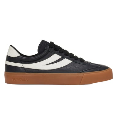 Superga - Herren/Damen Unisex Sneaker "4834 Club S Swallow", Kontrast Detail, Veganes Leder (Schwarz/Gummi Rosa)