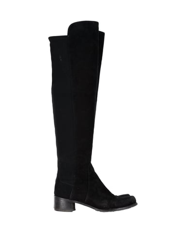 Stuart Weitzman 5050 Knief boots aus schwarzem Wildleder