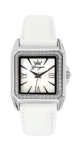 Yonger und Bresson: Weiße Uhr mit Diamanten