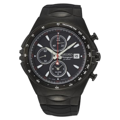 Seiko Macchina Sportiva Schwarz Herren Armbanduhr SNAF87P1