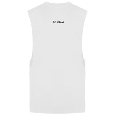 BoxRaw SMRT-TEC Weißes Muskel-Tanktop für Herren