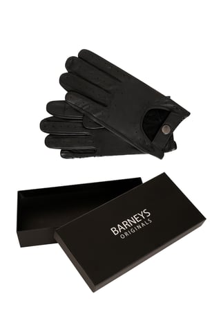 Barneys Originals Gift Boxed Black Leather Driving Gloves