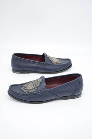 Dolce & Gabbana Men Heart Leather Loafers
