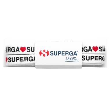 Superga Heart Logo Schnürsenkel (Weiß/Rot/Navy)